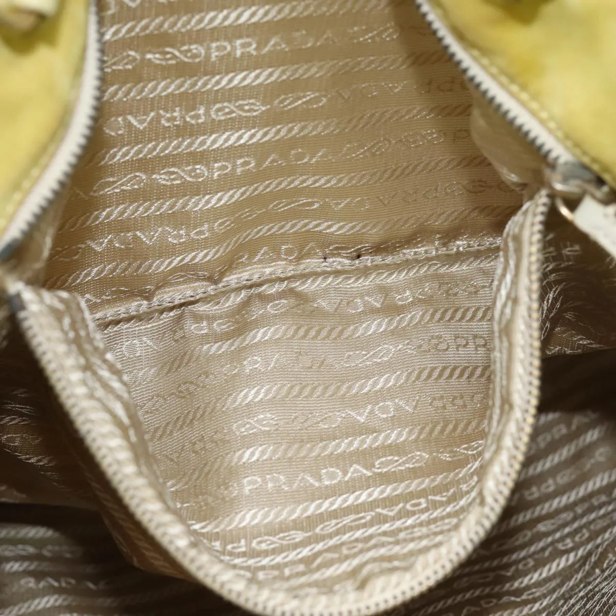 PRADA Tote Bag Nylon Yellow 77355