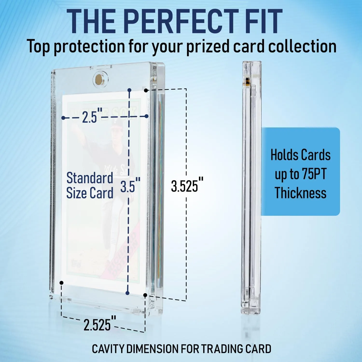 Premium Magnetic Card Holder (25 Pack) | 75PT Magnetic Card Holders for Trading Cards. Pro UV Card Protectors with Ultra Clear Design, One Touch Magnet Case for Trading and MTG Cards.
