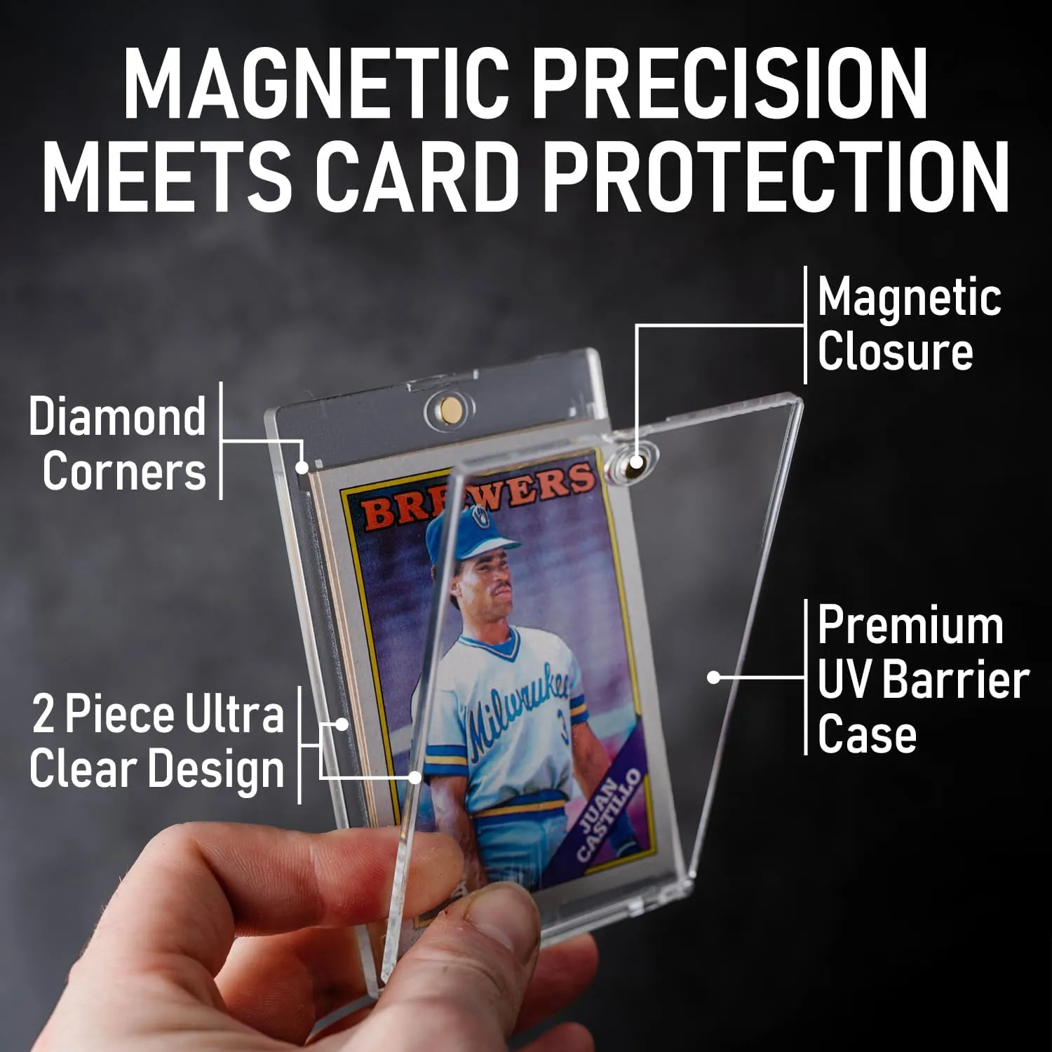 Premium Magnetic Card Holder (25 Pack) | 75PT Magnetic Card Holders for Trading Cards. Pro UV Card Protectors with Ultra Clear Design, One Touch Magnet Case for Trading and MTG Cards.