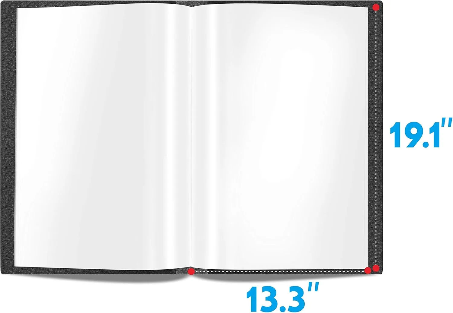 Presentation Book 40 Clear Pockets Sleeves Protectors Art Portfolio Clear Book for Artwork, Report Sheet, Letter (Can Accommodate 19.1 X 13.3inch)