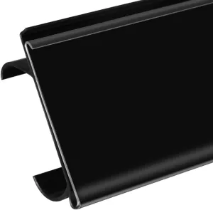 Pro Painter 50 Pack Snap-on Shelf Strips for 43" Long and 1.25" to 1.38" High Metro Wire Shelves, 1.5”H Price Tag Label Holders, Clear Plastic Front and Black Back, Barcode Readable, Easy Installation