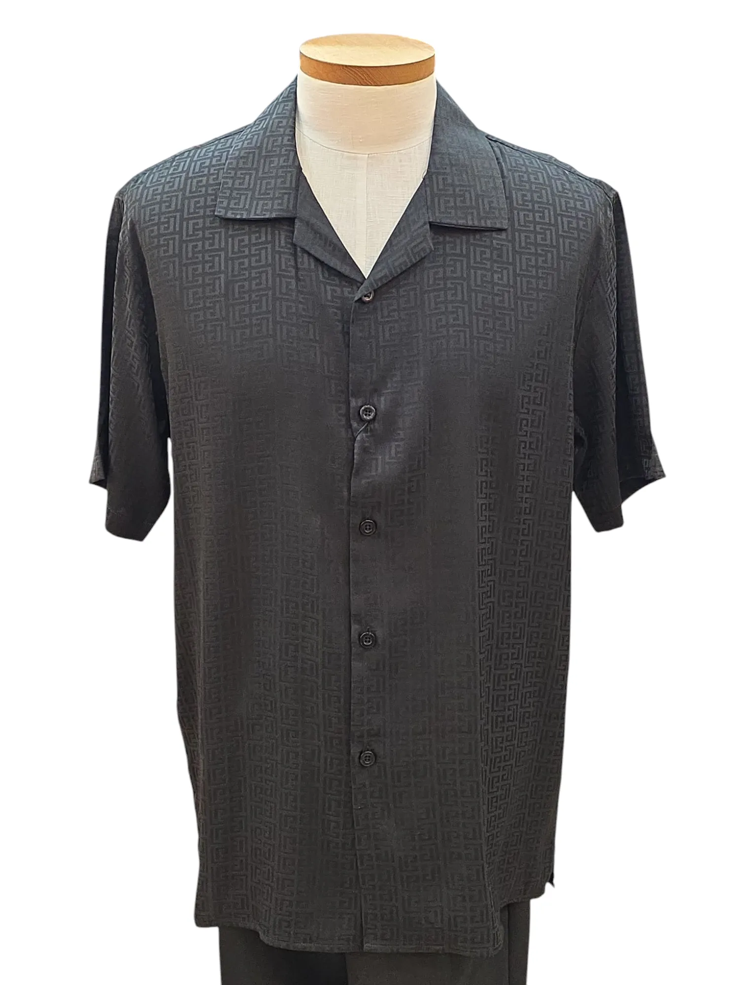 Pronti pattern Short Sleeves Button Down Shirt