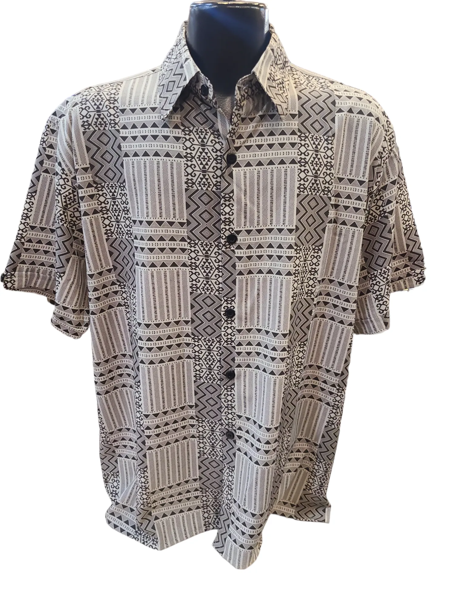 Pronti pattern Short Sleeves Button Down Shirt