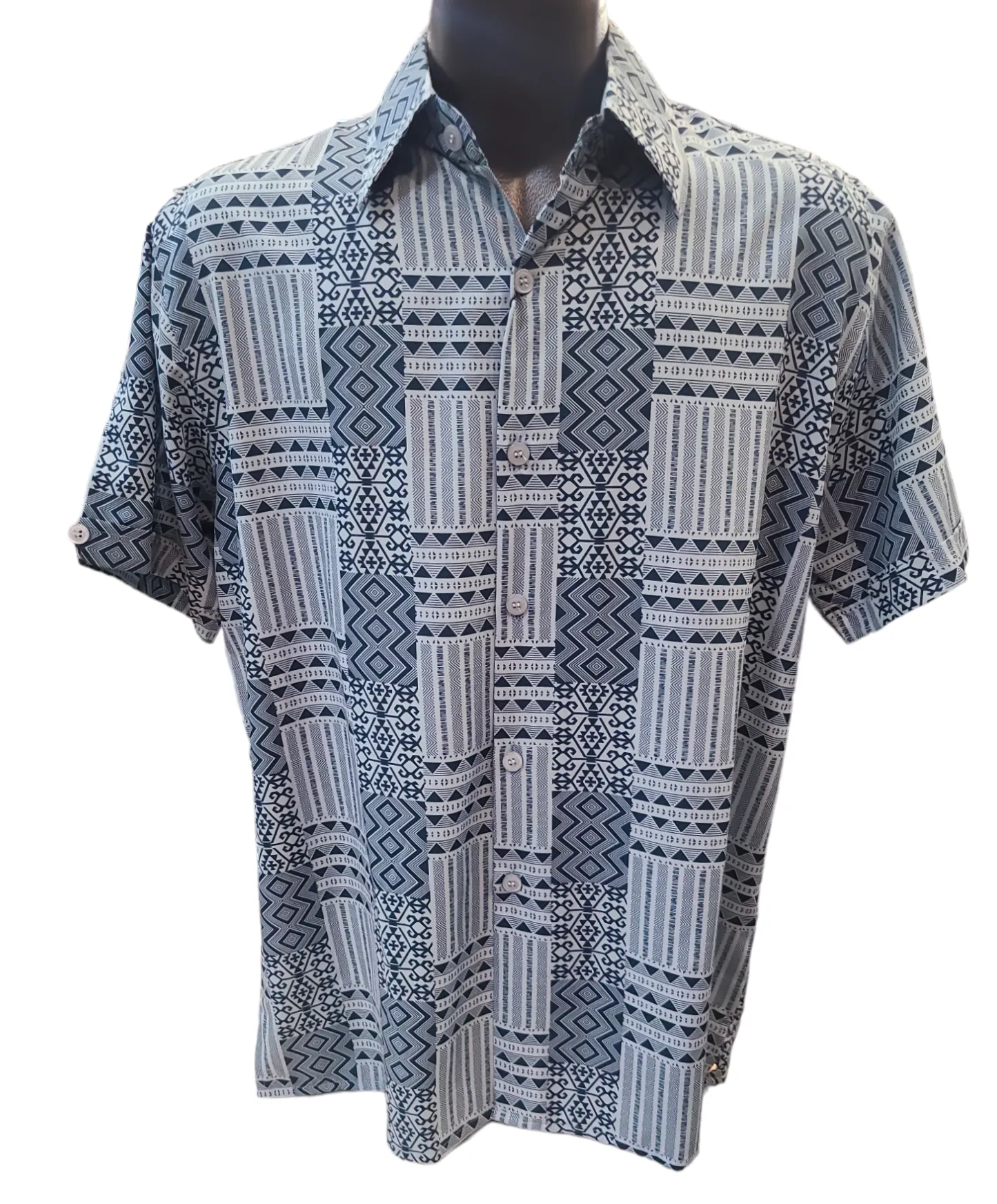 Pronti pattern Short Sleeves Button Down Shirt