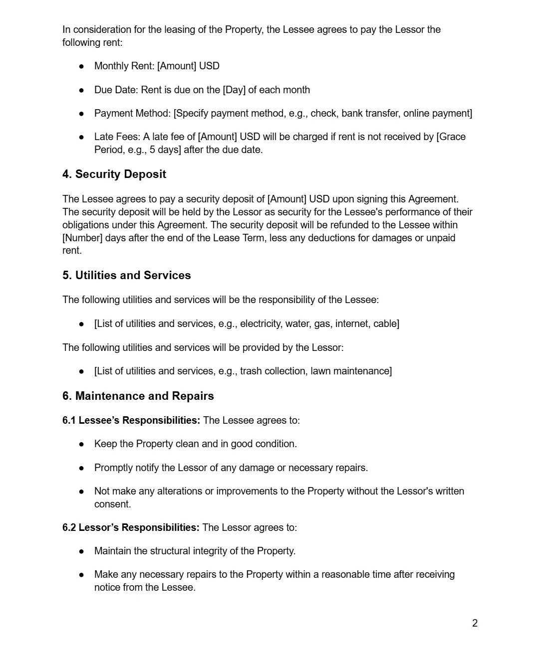 Property Lease Agreement