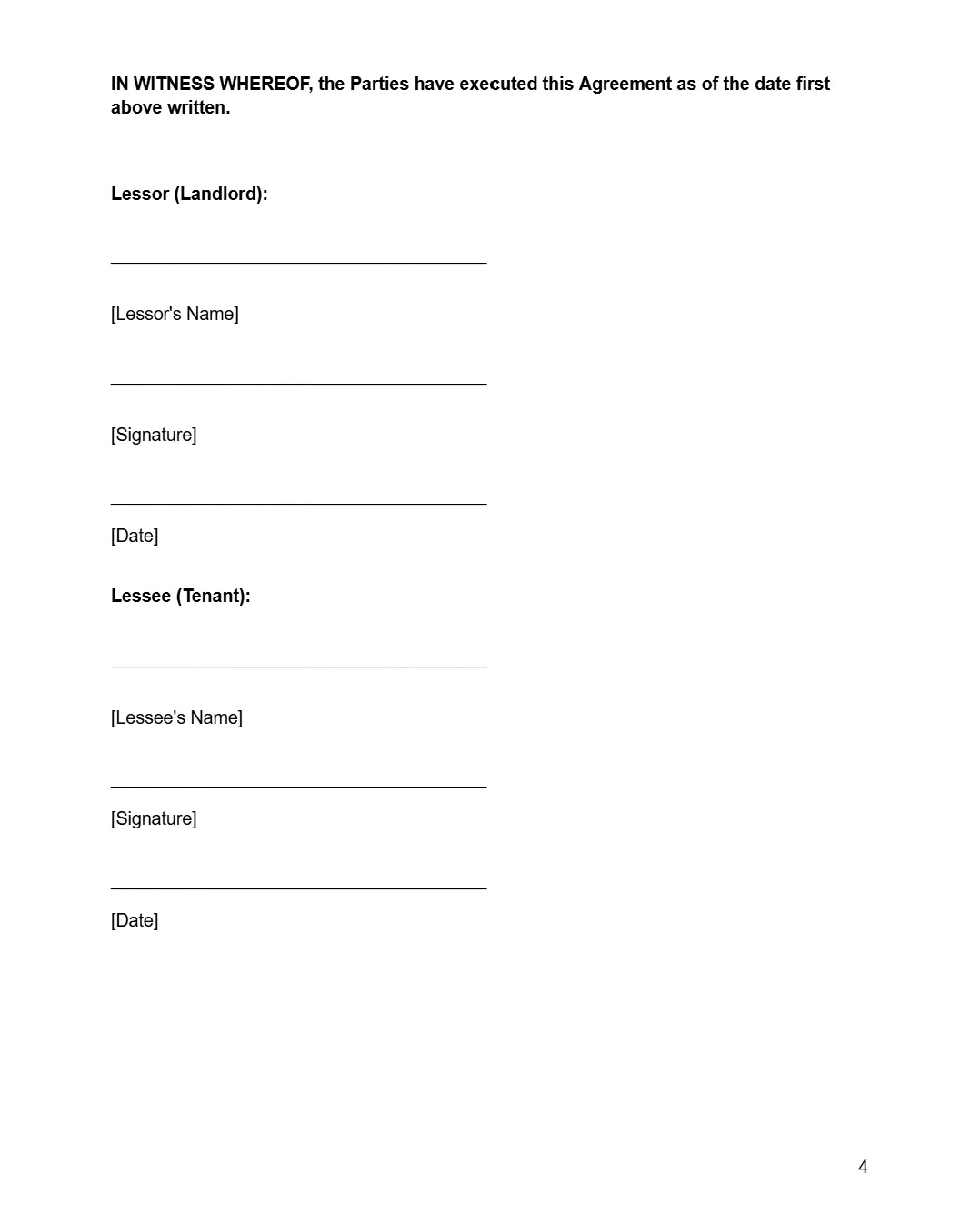 Property Lease Agreement