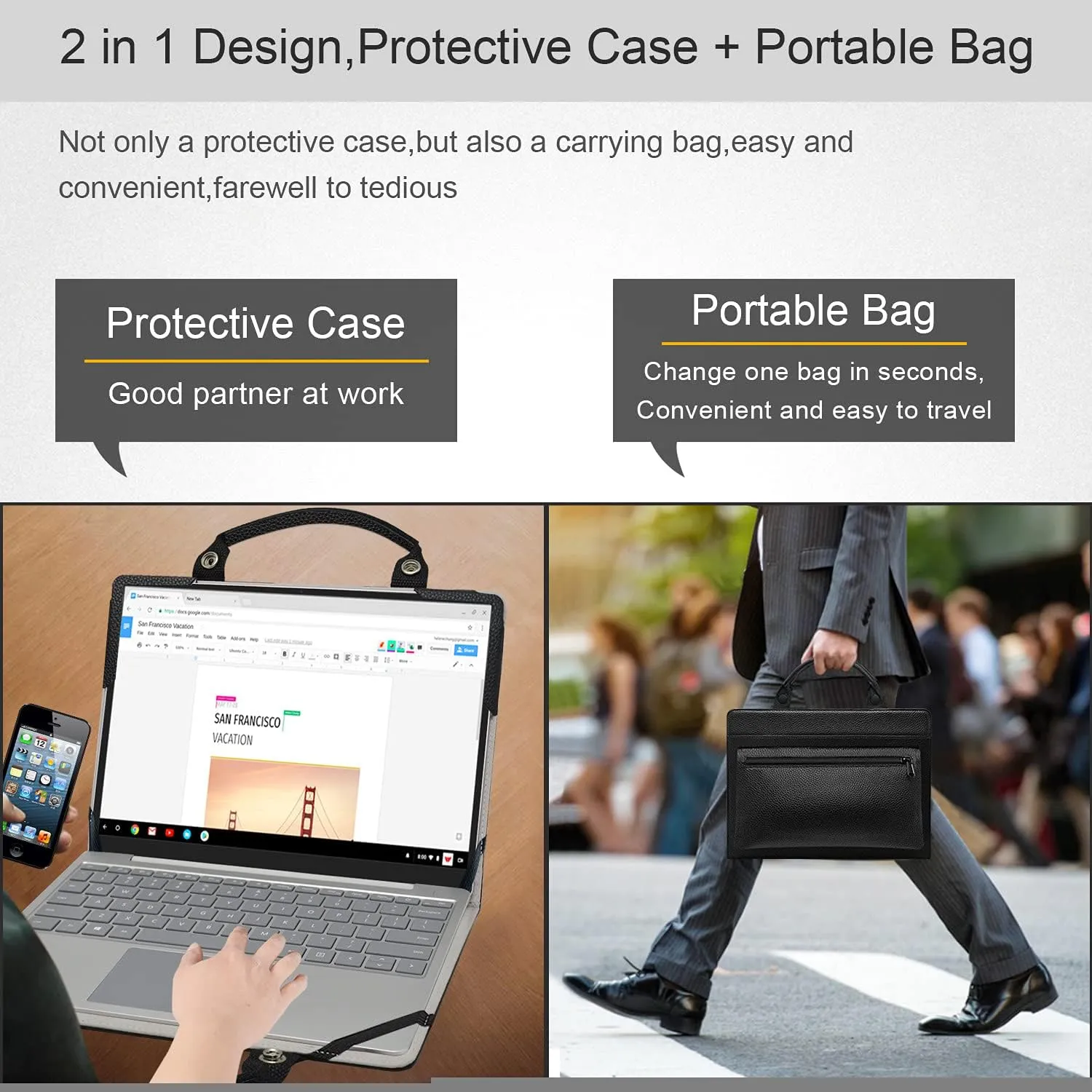 Protective Case   Portable Bag for 15.6" Lenovo IdeaPad 3 15IIL05 15ADA05 15ARE05 15IGL05 15IML05/ideapad L340-15API L340-15IWL L340-15IRH/ideapad L3 15 15IML05 15ITL6/THINKPAD P1 Gen 4,Black