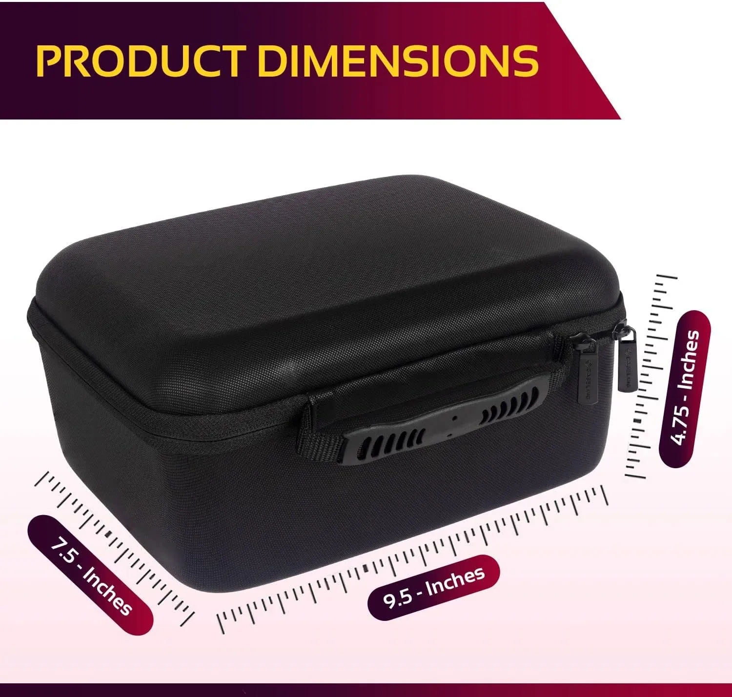 Protective Hard Case With Customizable Foam - Lightweight Hard Shell Case for Electronics, Cosmetic, Makeup & More - EVA Protection (9.5" x 7.5" x 4.75")