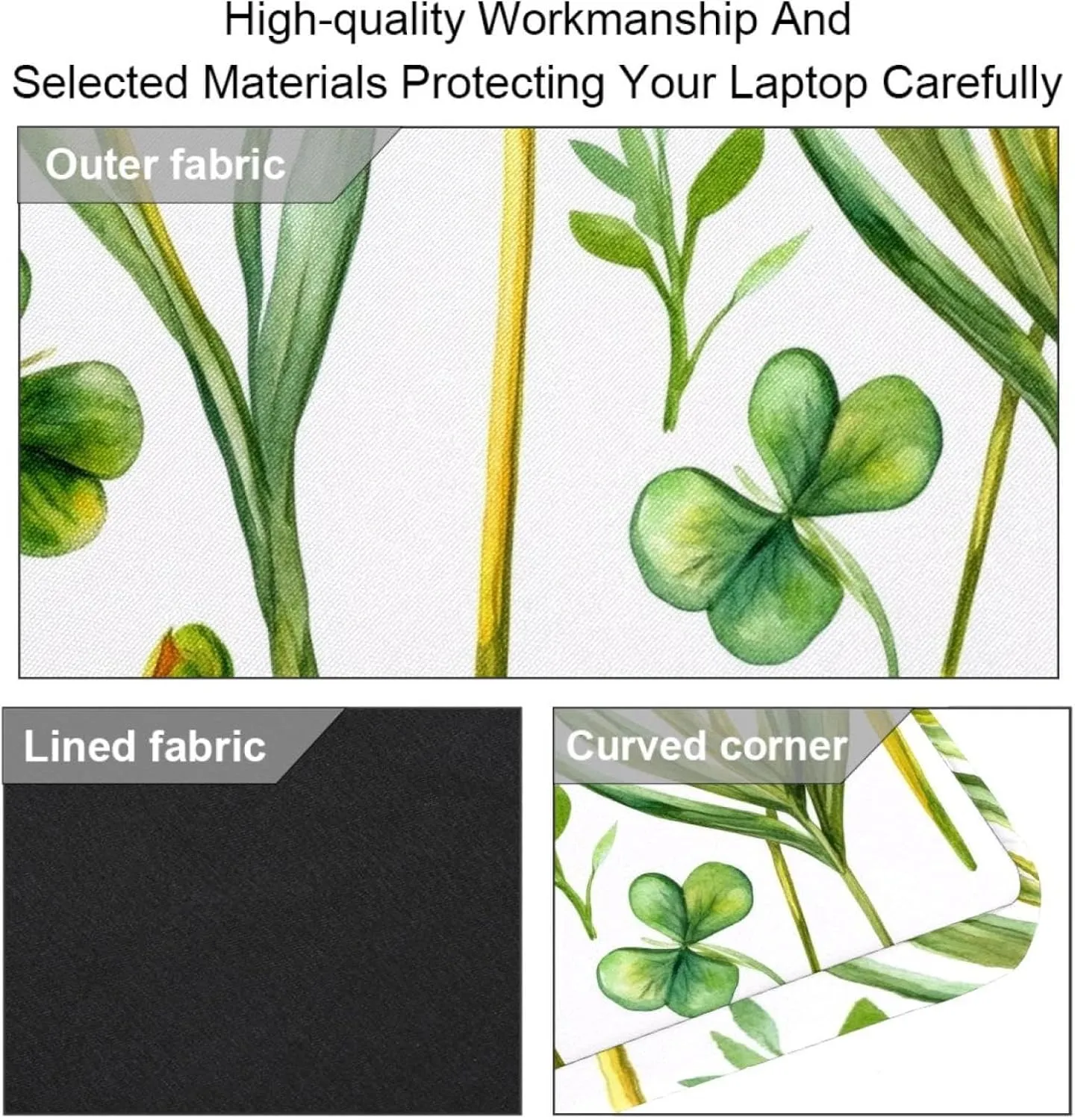 Protective Laptop Shoulder Messenger Bag Watercolor Green Woodland Forest Earth Tones Briefcase Carrying Case Sleeve