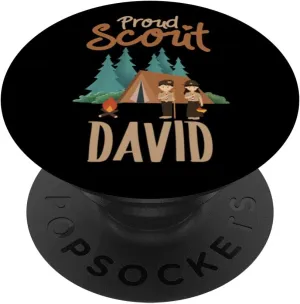 Proud Scout David Camping Scout Scouting Leader Adventure PopSockets Standard PopGrip