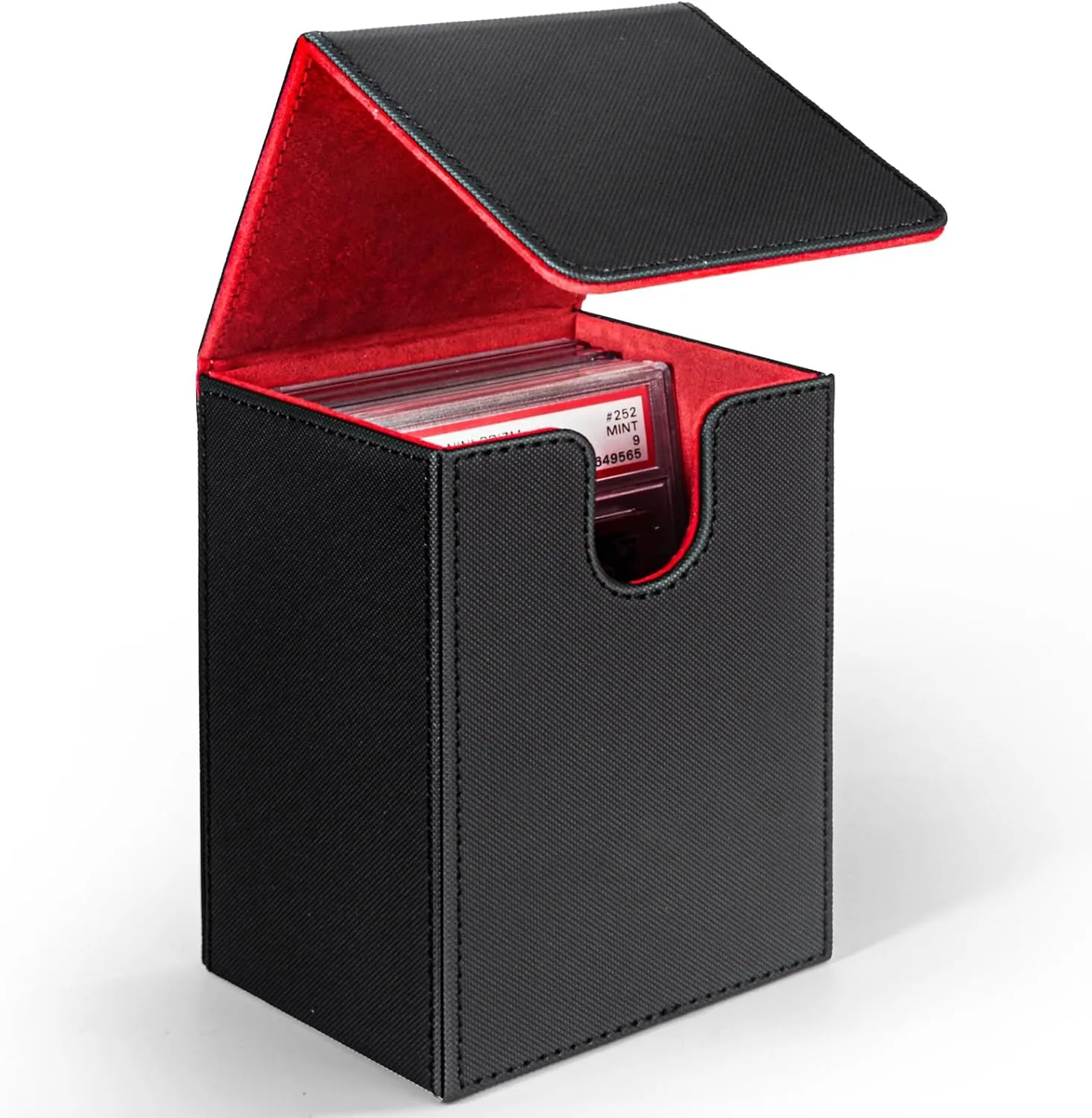 PSA Graded Card Case, PU Leather Graded Card Organizer Box, BGS Graded Card Storage Case
