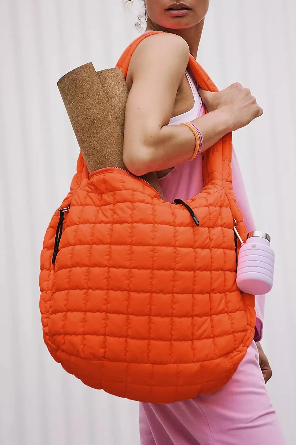 Puffer Quilted Shoulder Bag for Women Padding Shoulder Bag Puffy Hobo Bag Trendy Tote Bag 2025