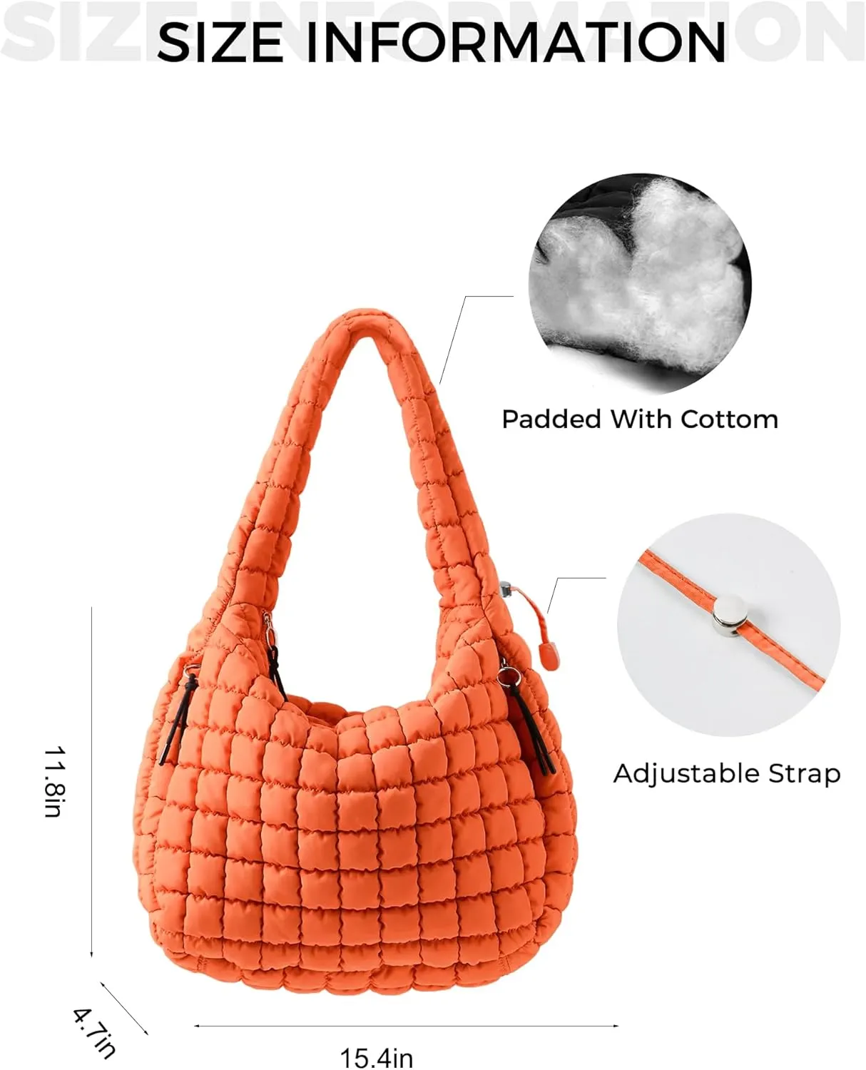 Puffer Quilted Shoulder Bag for Women Padding Shoulder Bag Puffy Hobo Bag Trendy Tote Bag 2025