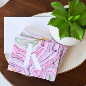 Purple Agate Initial Notecard Set