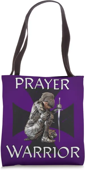 Purple Christian Tote Bags Religious Gifts Prayer Warrior Tote Bag