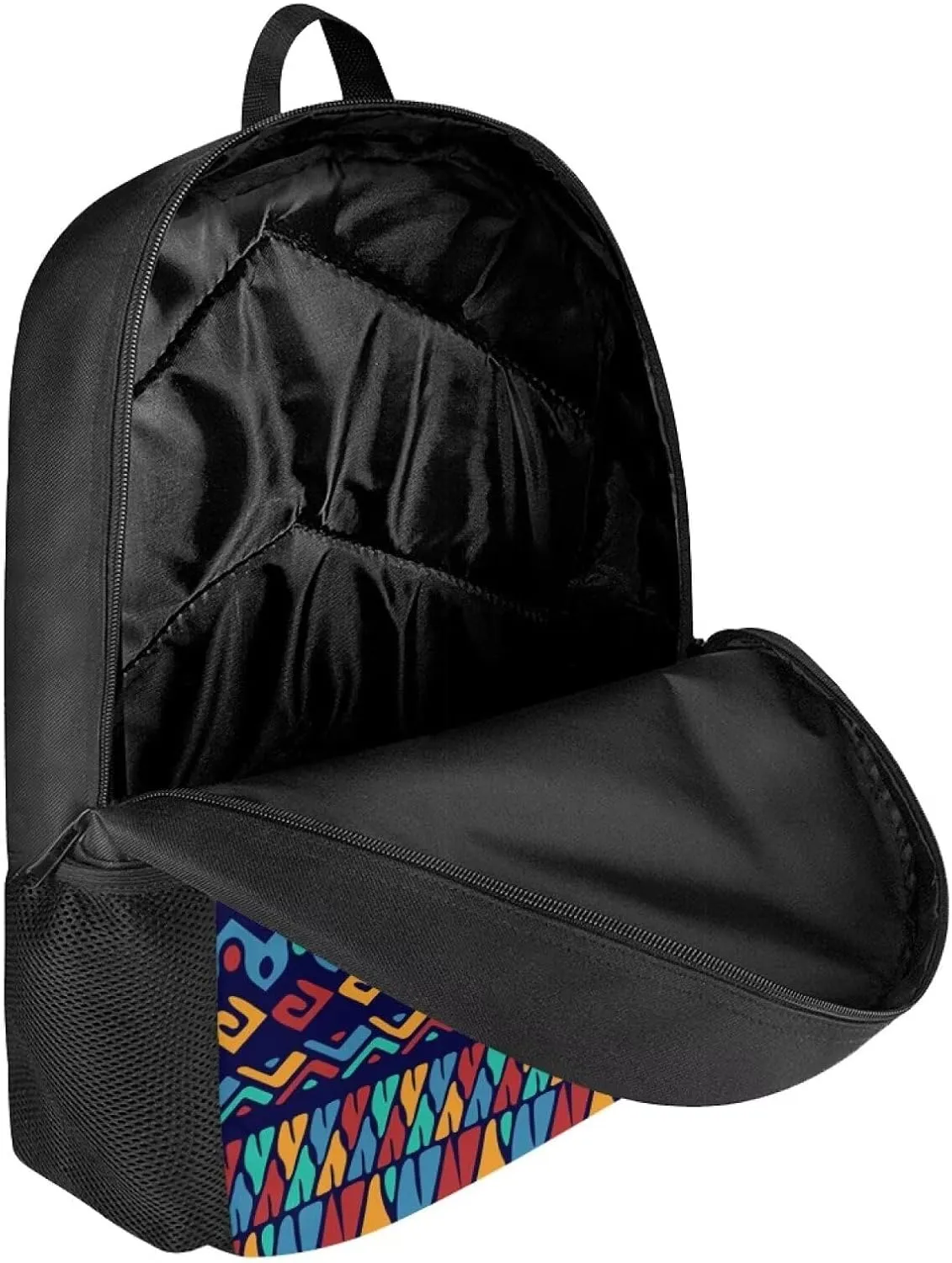 Purple Teen Boys Girls Backpack for Middle School Travel,Hiking,Camping,Aztec Pattern Elementary College Students School Bag with Two Side Pockets
