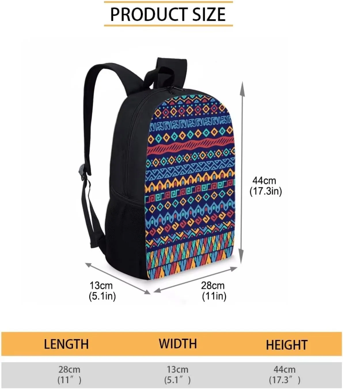 Purple Teen Boys Girls Backpack for Middle School Travel,Hiking,Camping,Aztec Pattern Elementary College Students School Bag with Two Side Pockets