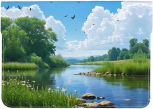 Quiet Riverbanks Print 13.3X 9.4 Inch Laptop Sleeve, Microfiber Pu Leather Laptop Case Bag for 13" Notebook