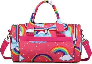 Rainbow Dance Bag for Girls Boys Duffle Bag Sports Travel Gym Bag Overnight Weekend Bag Gift(Rainbow-red, Medium)