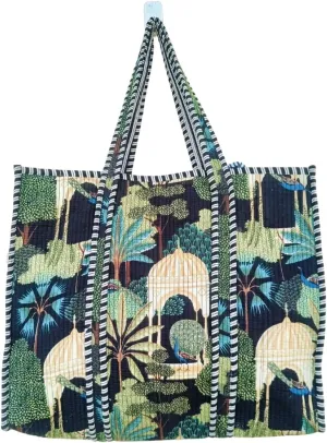 RAJBHOOMI HANDICRAFTS Women Floral Tote Hand Bag - Lightweight Travel Bag Purse Cotton Shoulder Tote Bag For Shopping Grocery & Beach Bag