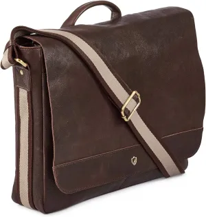Real Leather Laptop Bag Men Women Distressed Vintage Messenger Satchel Shoulder Bag