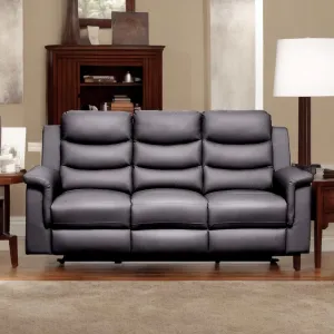 Reclining Sofa Slipcover for Ultimate Comfort and Relaxation, Durable Faux Leather, Fits 3 Seat Recliners with Console, Elegant Black
