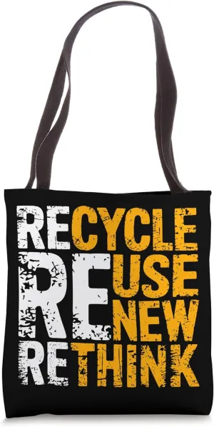 Recycle Reuse Renew Rethink, Environmental Gifts, Earth Day Tote Bag