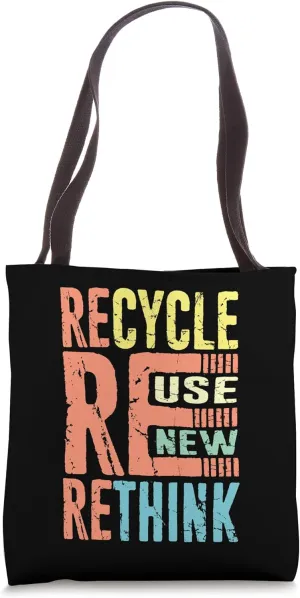 Recycle Reuse Renew Rethink, Environmental Gifts, Earth Day Tote Bag