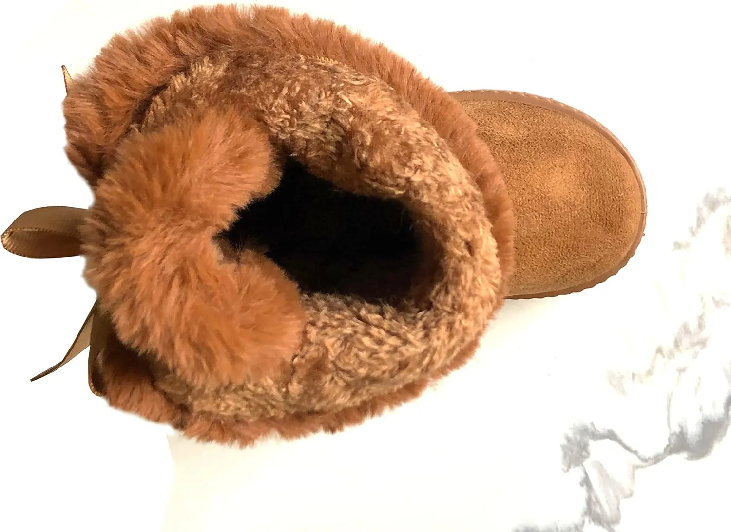 REDVOLUTION Kids Boots Toddler Girls Cute Butterfly Bow | PomPom PU leather Boot (Toddler/Small Kid)