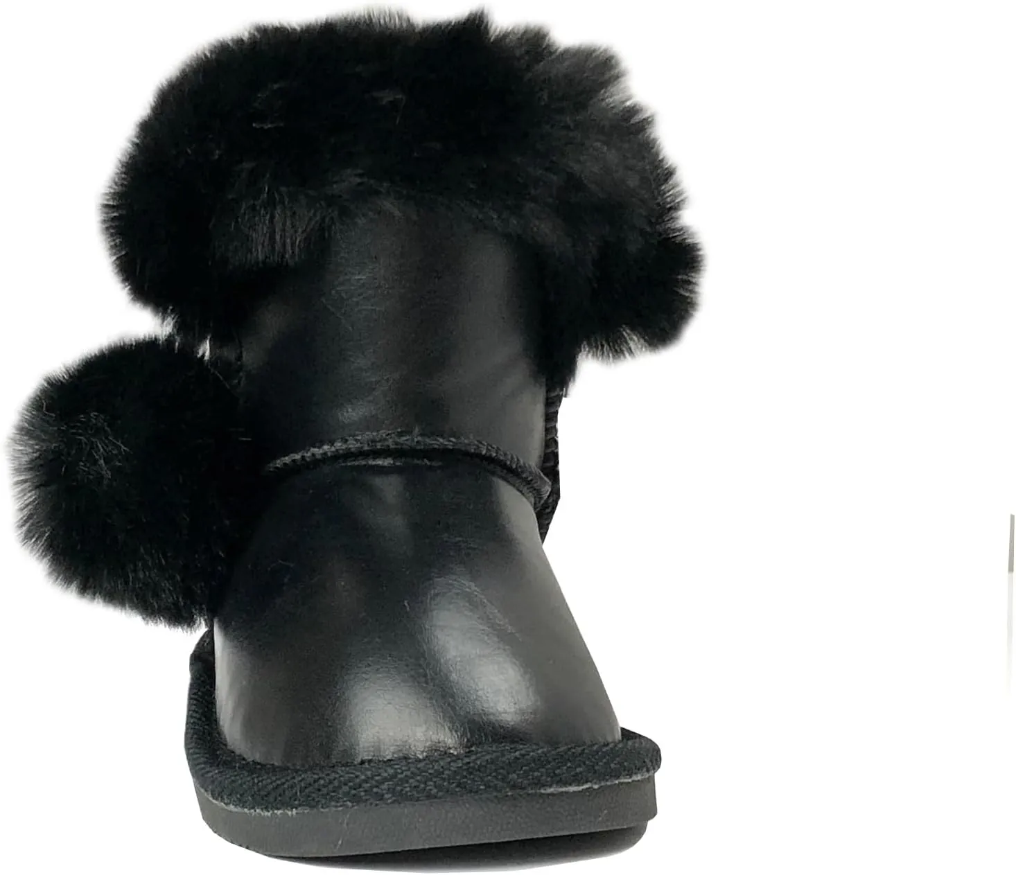 REDVOLUTION Kids Boots Toddler Girls Cute Butterfly Bow | PomPom PU leather Boot (Toddler/Small Kid)