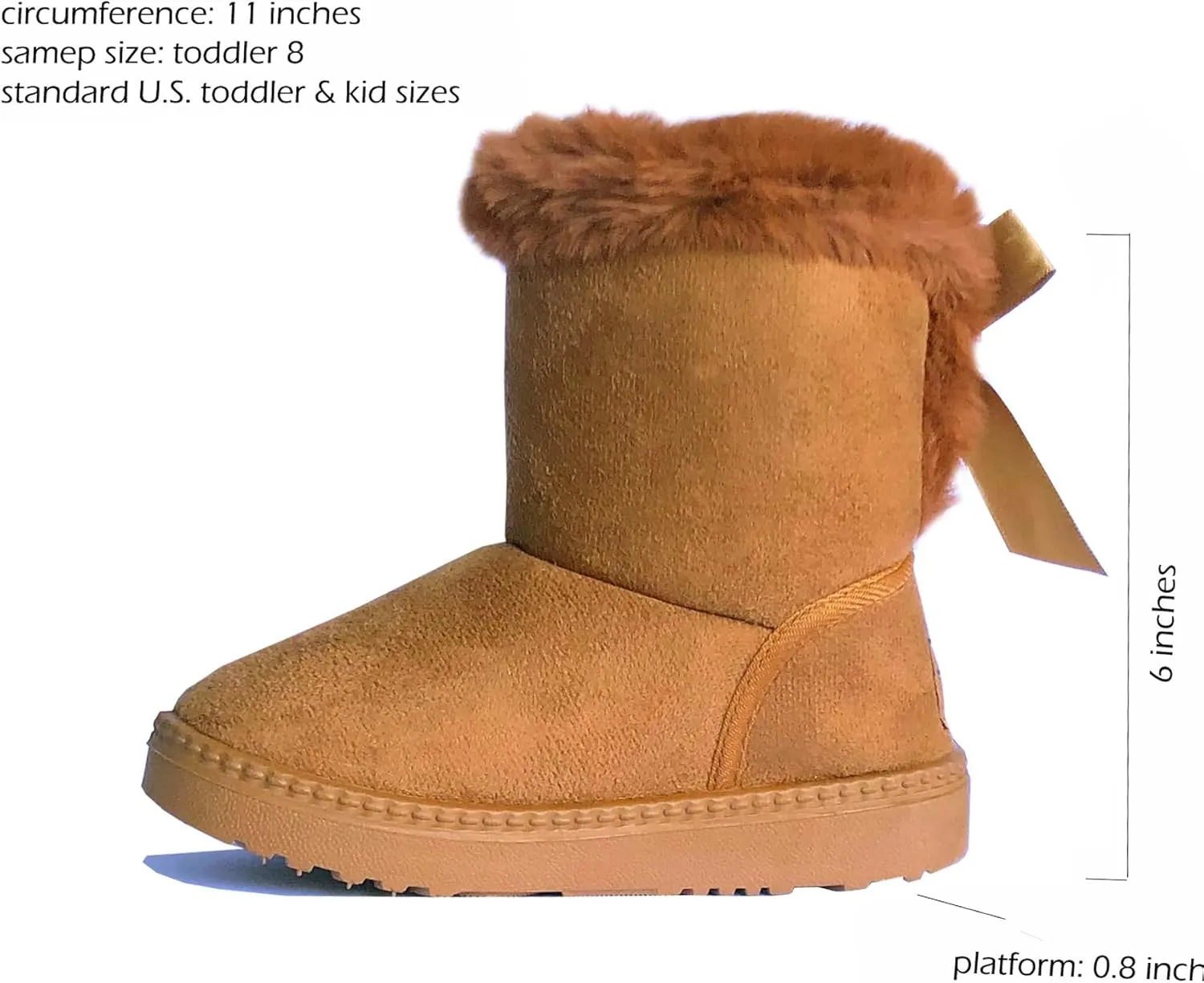 REDVOLUTION Kids Boots Toddler Girls Cute Butterfly Bow | PomPom PU leather Boot (Toddler/Small Kid)