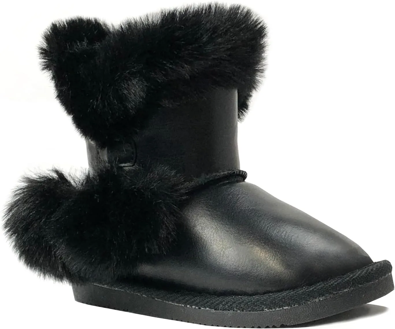 REDVOLUTION Kids Boots Toddler Girls Cute Butterfly Bow | PomPom PU leather Boot (Toddler/Small Kid)