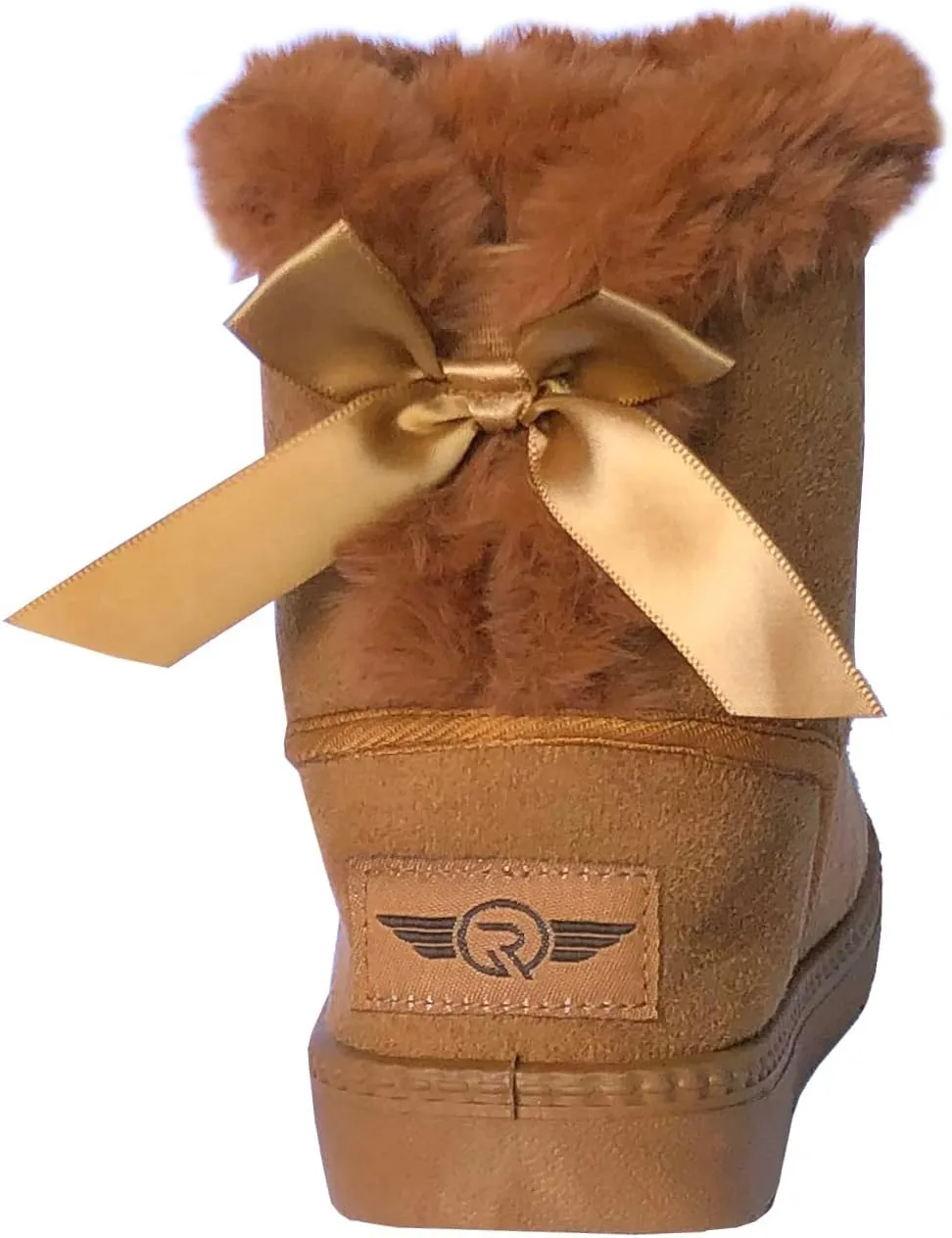 REDVOLUTION Kids Boots Toddler Girls Cute Butterfly Bow | PomPom PU leather Boot (Toddler/Small Kid)