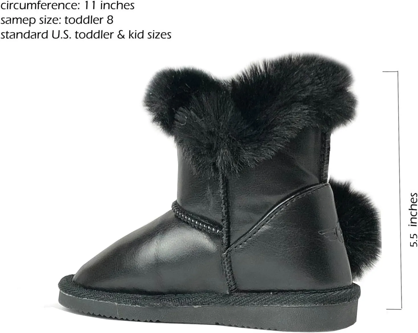 REDVOLUTION Kids Boots Toddler Girls Cute Butterfly Bow | PomPom PU leather Boot (Toddler/Small Kid)
