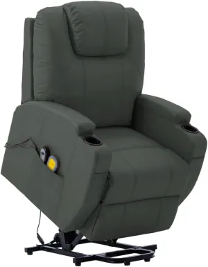 Relaxation armchairs Loungers Massage Stand-up Chair Anthracite Faux Leather Electric Massage Chair with headrest, Bedroom/Living Room/Office 29.9" x 34.4" x 42.1" (W x D x H)