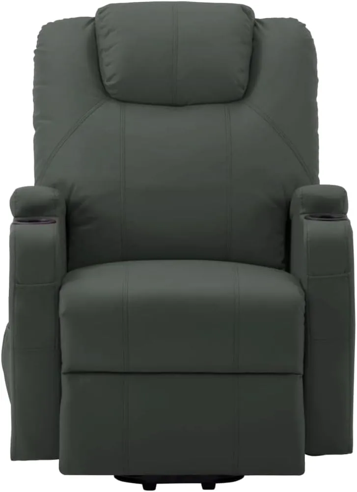 Relaxation armchairs Loungers Massage Stand-up Chair Anthracite Faux Leather Electric Massage Chair with headrest, Bedroom/Living Room/Office 29.9" x 34.4" x 42.1" (W x D x H)