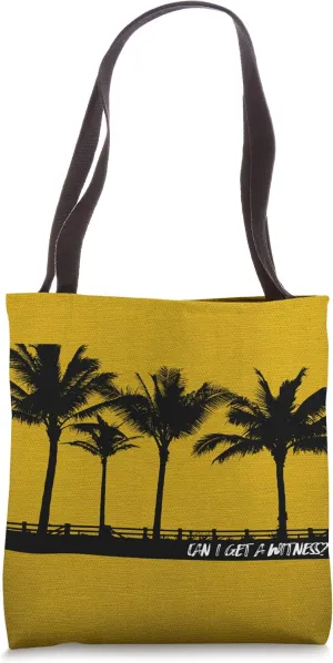 Relentless Designs Palm Tree Can I Get A Witness Beach Scene Tote Bag