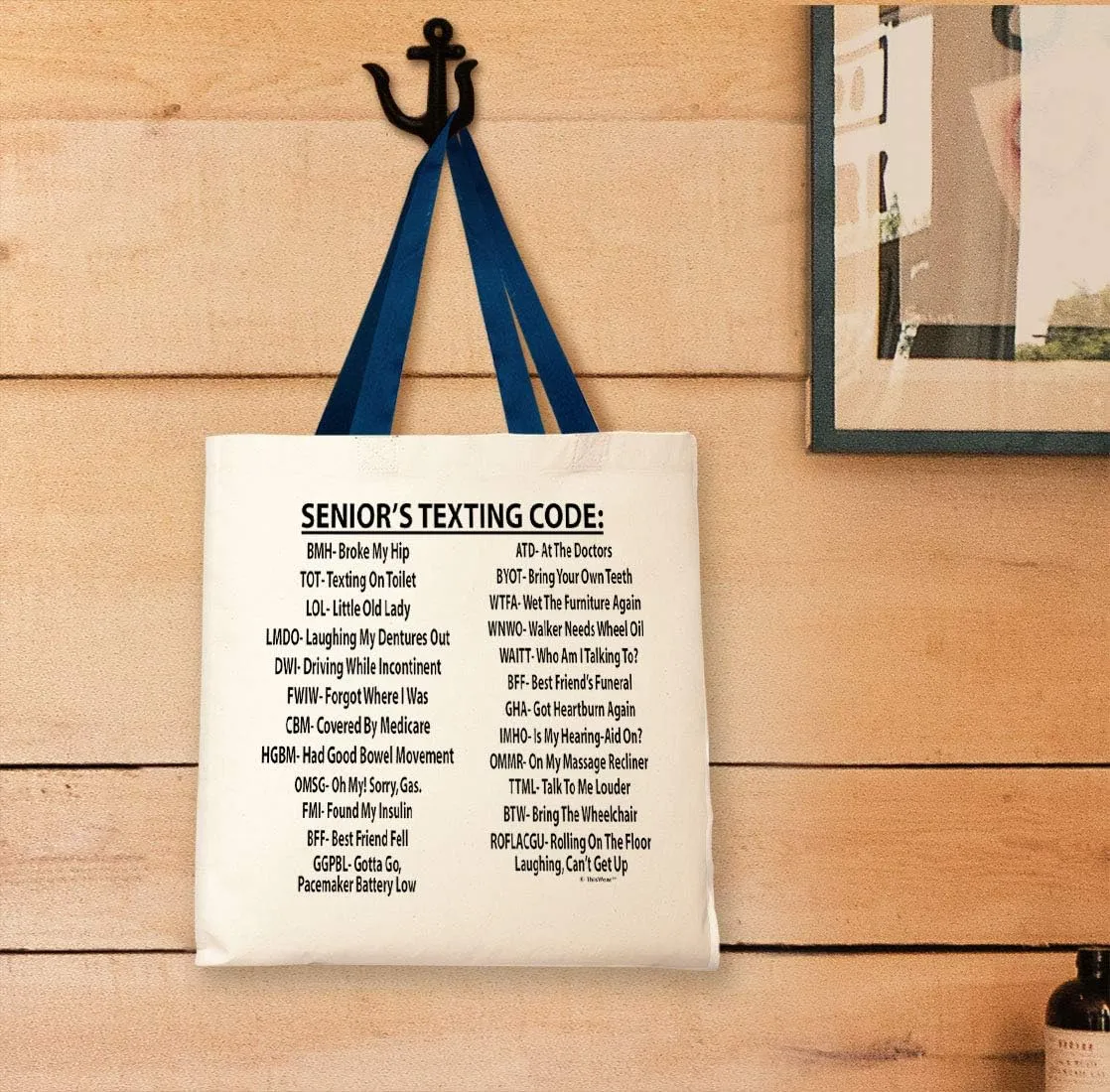 Retirement Gifts for Women Senior's Texting Code Gifts for Retirement Canvas Tote Bag IT-01