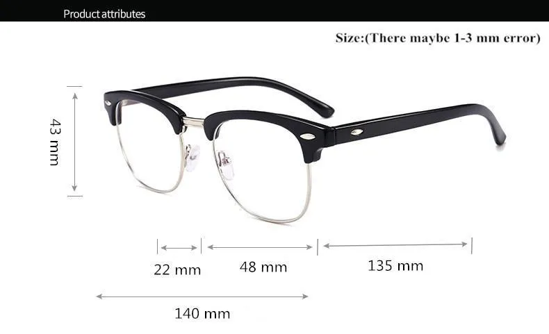 Retro Fashion Metal Half Frame Glasses Frame Woman Men Reading Glass - Unique and Classy
