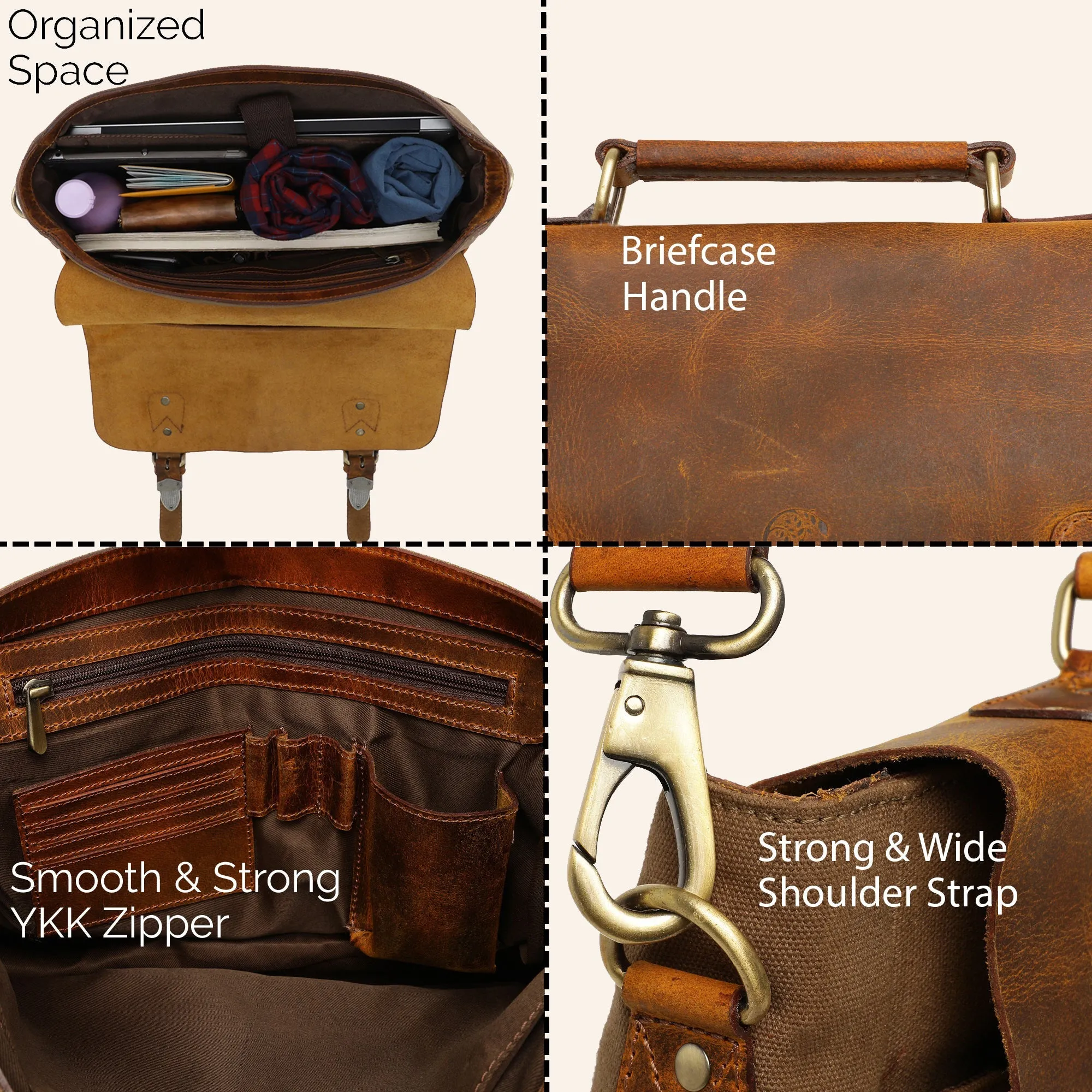 Retro Style Leather Canvas Messenger Bag Briefcase Laptop Bag (Olive Green)
