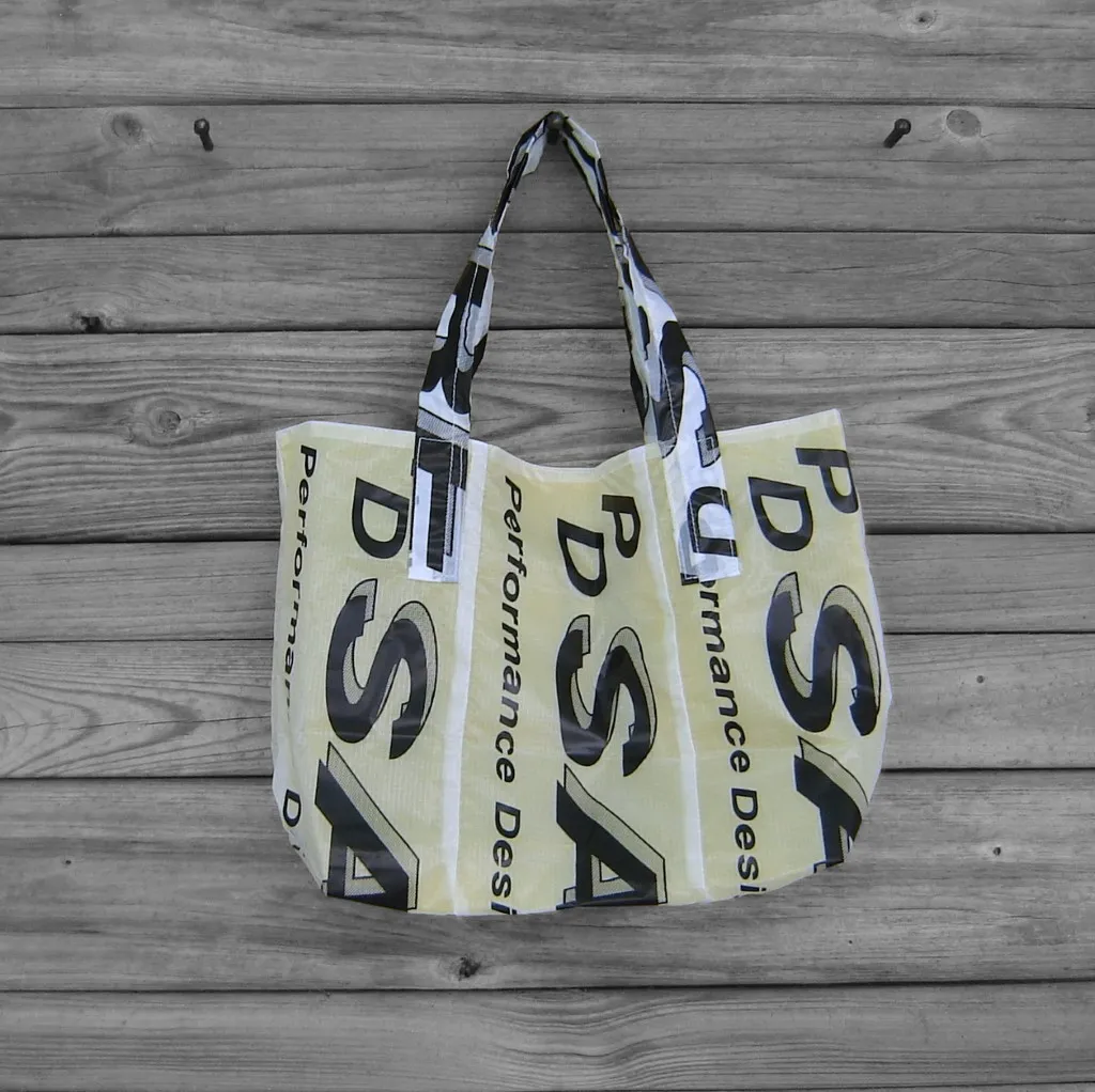 Reusable Market Tote Sabre Parachute Logos lined with Water Resistant Zero Porosity Ripstop