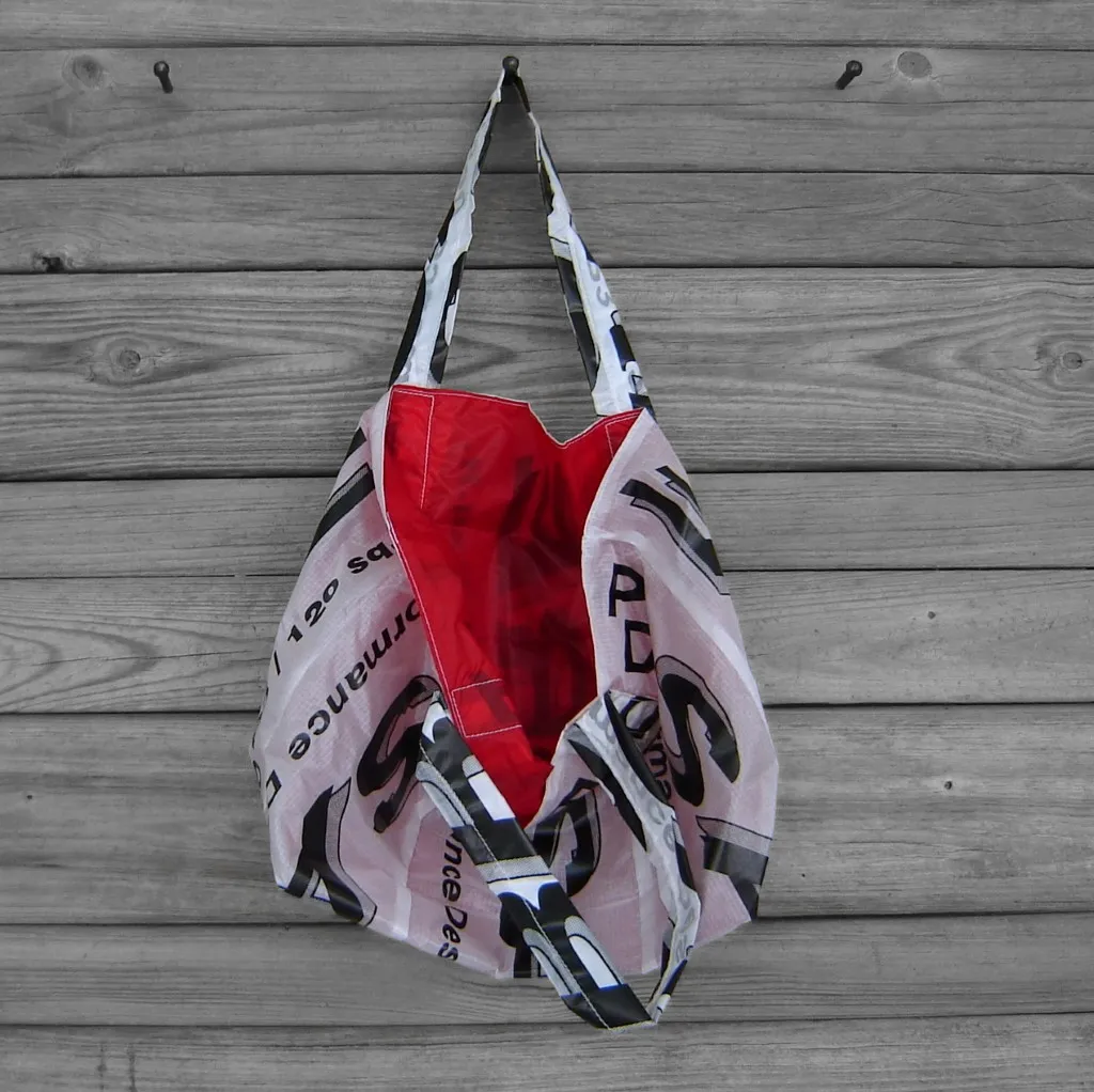 Reusable Market Tote Sabre Parachute Logos lined with Water Resistant Zero Porosity Ripstop