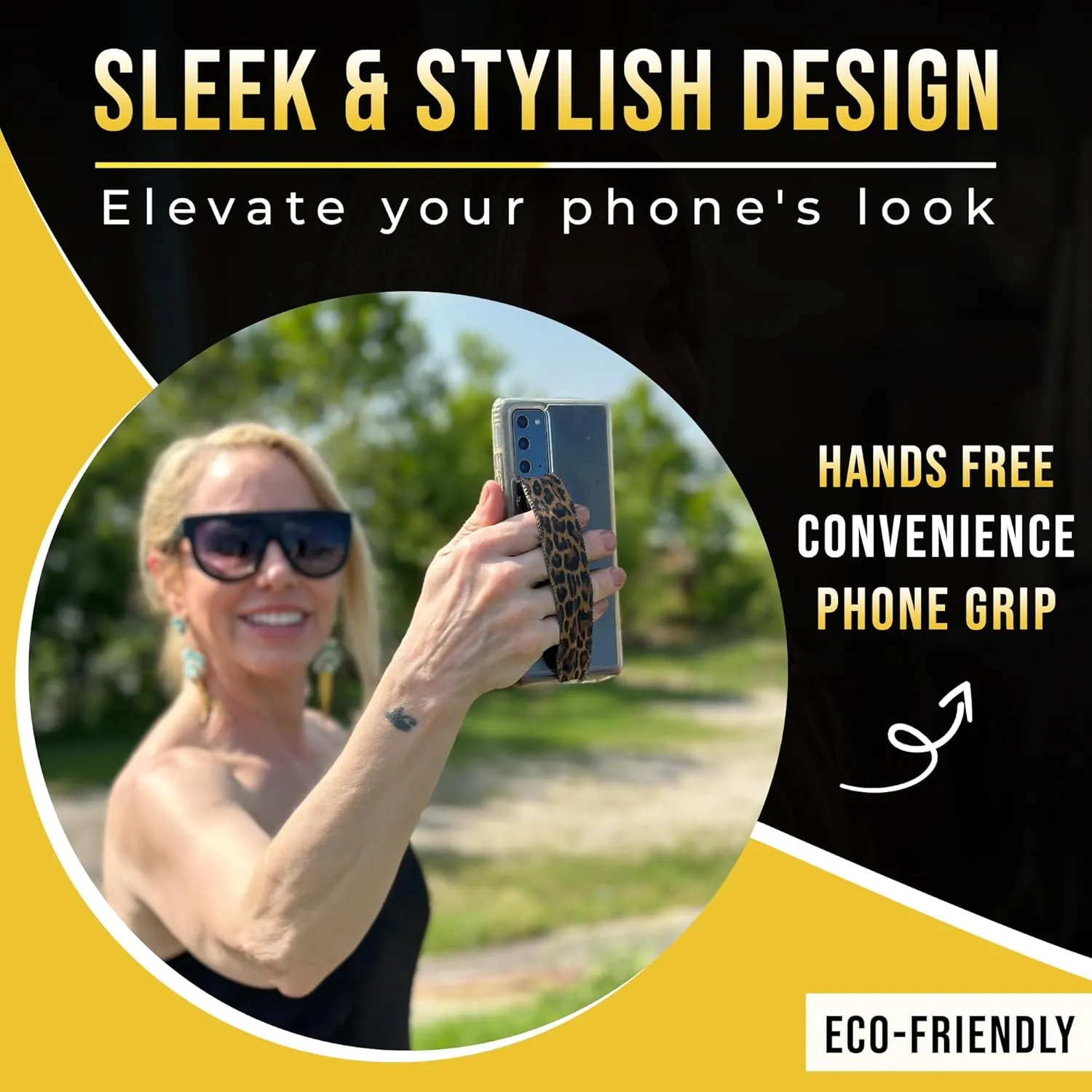 Reversible Phone Strap | Comfortable Cell Phone Finger Holder & Phone Loop for Secure Handling | Phone Hand Straps for Phone Cases | Wireless Charging Compatible - Dahlia Icon