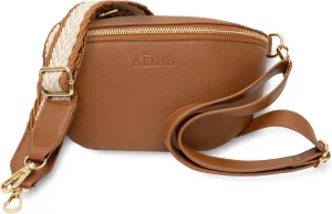 RFID Sling Bag for Women Anti-Theft E M F Crossbody Bag, Vegan Leather