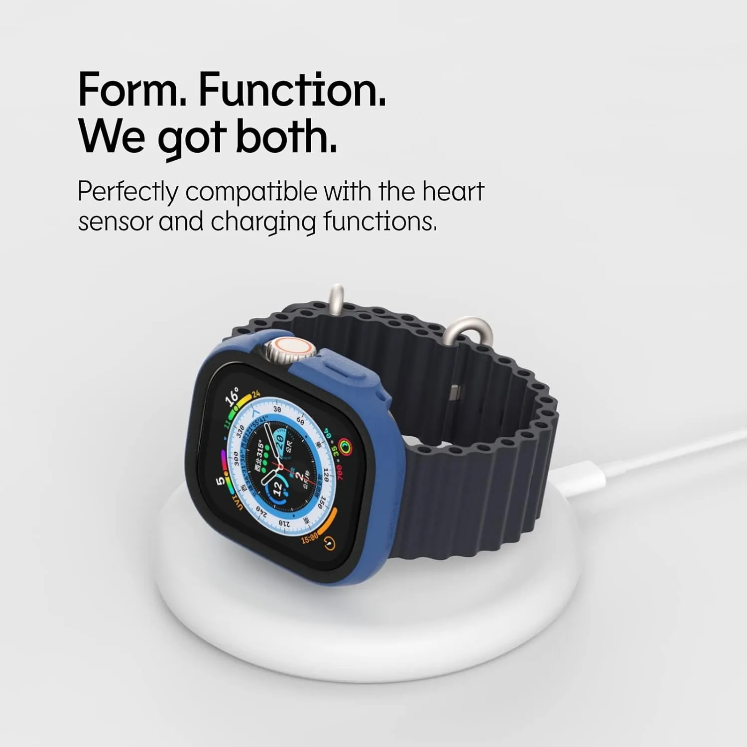 RHINOSHIELD Bumper Case Compatible with Apple Watch Series 9/8 / 7 [45mm] | Slim Protective Cover - Lightweight and Shock Absorbent - Classic Black