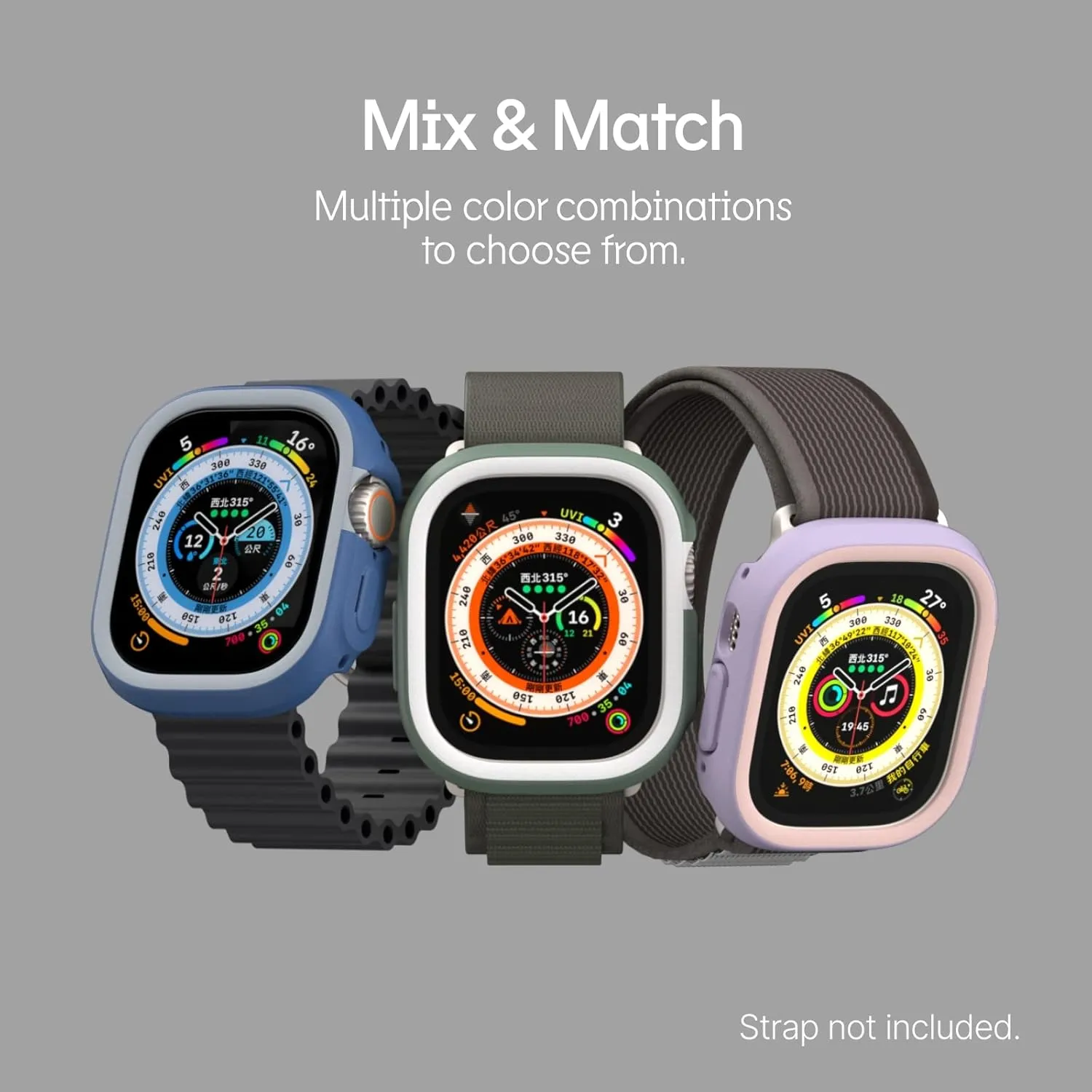 RhinoShield Bumper Case Compatible with Apple Watch Series 9/8 / 7 [45mm] | Slim Protective Cover - Lightweight and Shock Absorbent - Violet