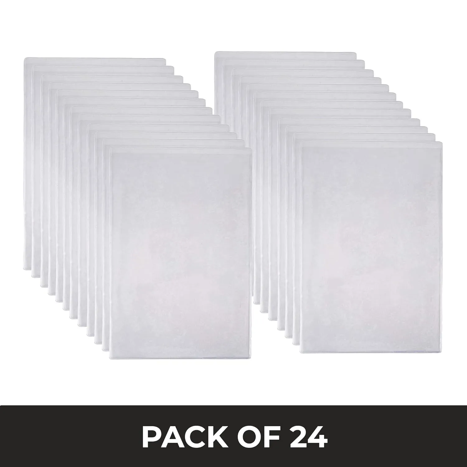Risch Double-Sided All Clear Vinyl Menu Cover, Two-Sided 2 View Plastic Menu Holder, Slip in Top-Loading Cover, Wipeable, Reusable, 11” x 17”, 12-Gauge, Pack of 24