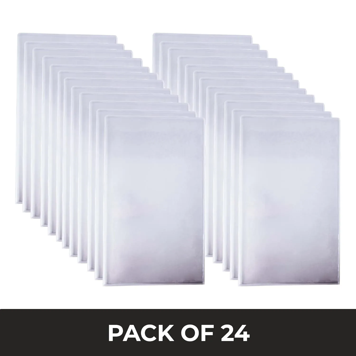 Risch Double-Sided All Clear Vinyl Menu Cover | Two-Sided 4 View Folding Menu Booklet | Slip in Side-Loading Cover | Wipeable, Reusable | 8.5” x 14” | Pack of 24