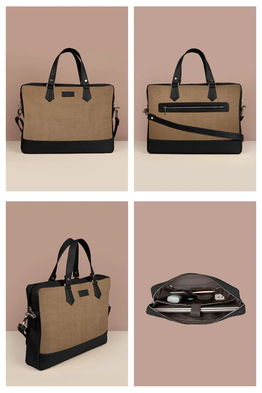 Ross Soft Jute 15 Inch Laptop Bag for Men