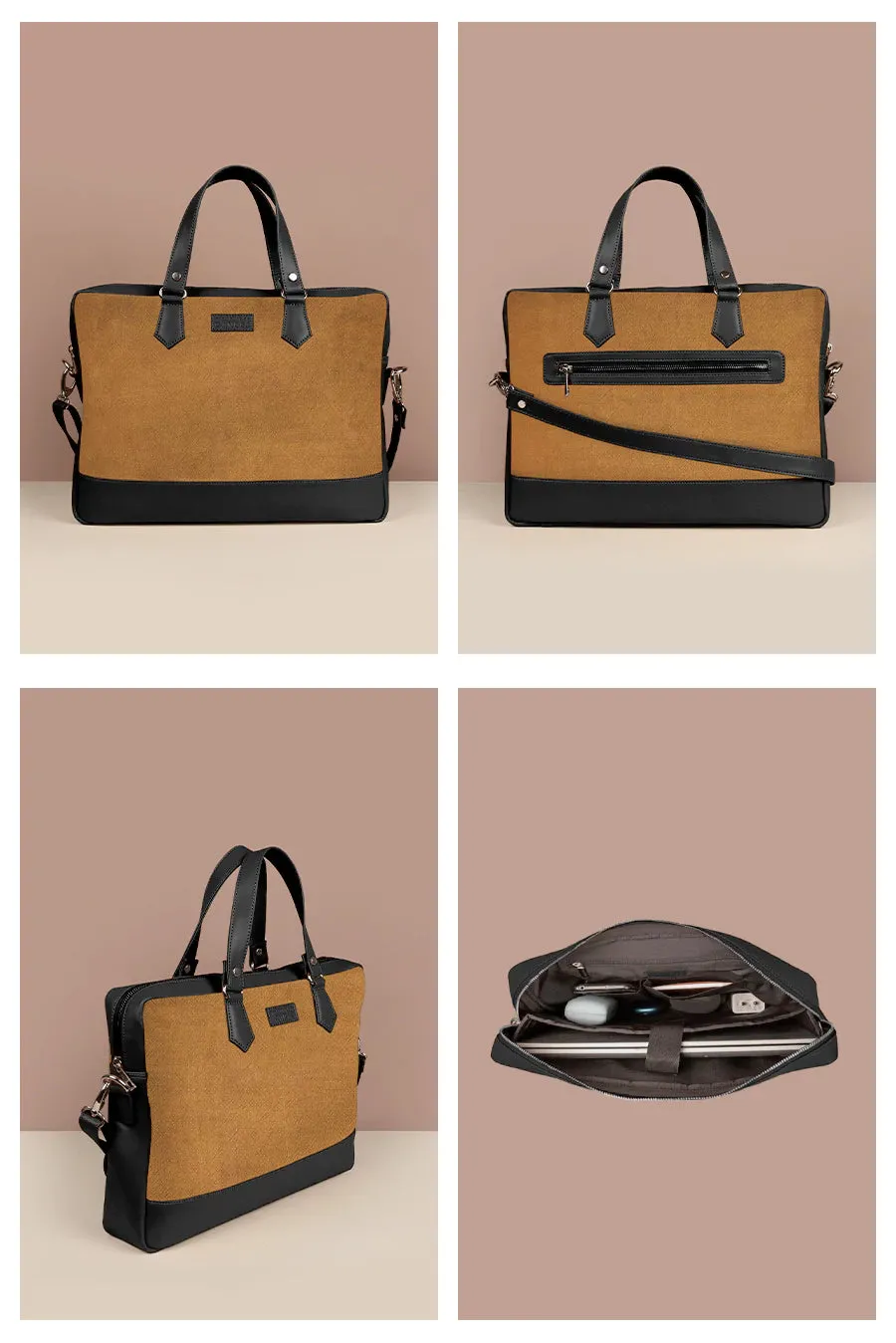 Ross Soft Jute 15 Inch Laptop Bag for Men
